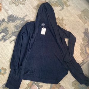 Barefoot Dreams navy resort cardi with good size M. NWT